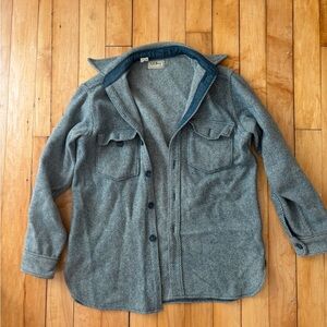 vintage ll bean green wool shirt jacket